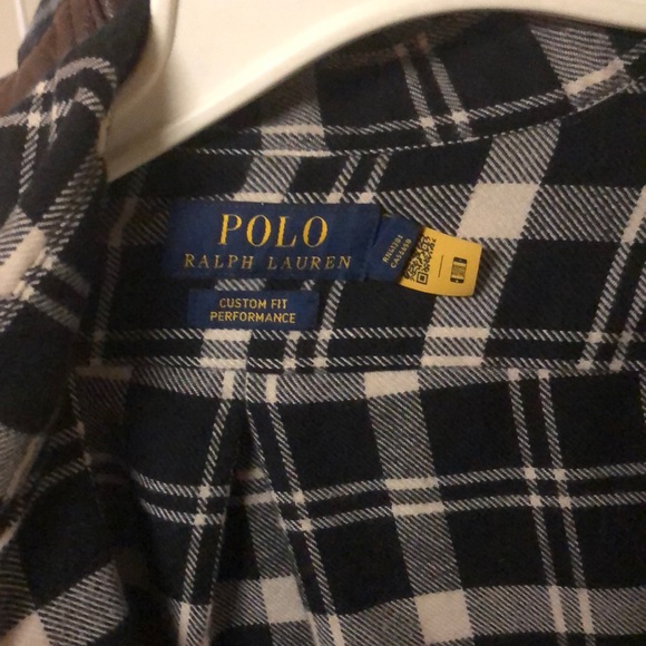 Worn once Polo by Ralph Lauren black and cream flannel shirt.